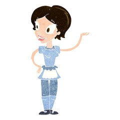 cartoon woman in maid costume