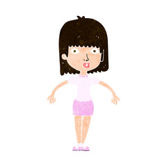 cartoon woman shrugging shoulders