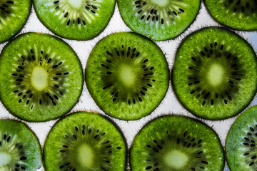 Fototapeta na wymiar Sliced kiwi fruits transparent