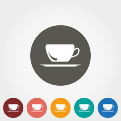 Cup on saucer icon.