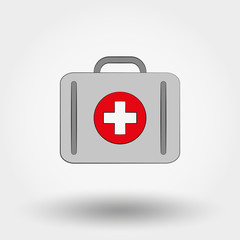 Suitcase first aid icon.