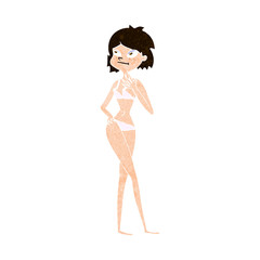 cartoon woman in bikini