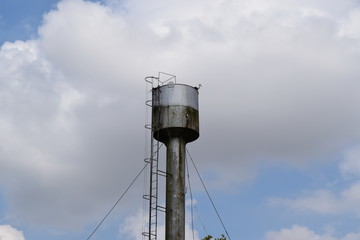 Stork on a roof of the water tower