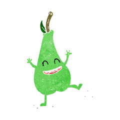 cartoon happy dancing pear