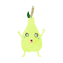 cartoon frightened pear