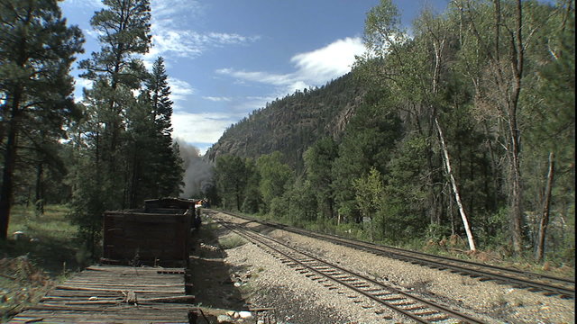 Smoke Belching Steam Train Thru Frame