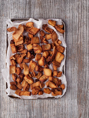 rustic deep fried crispy pork rind