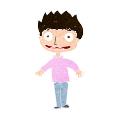 cartoon excited boy