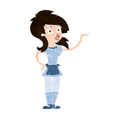 cartoon pretty waitress