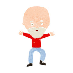 cartoon panicking old man