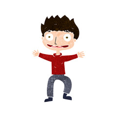 cartoon grinning boy