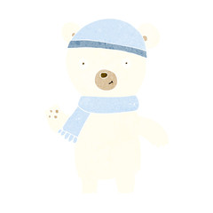 cartoon waving polar bear