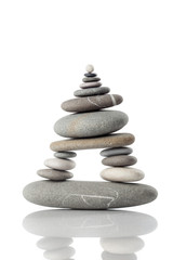 Balanced stack of different river stones