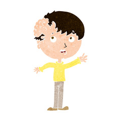 cartoon boy with growth on head