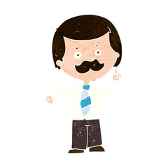 cartoon newsreader man with idea