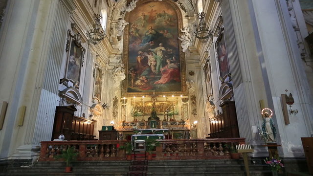 Zoom in Chiesa Santa Ninfa ai Crociferi, Church Santa Ninfa Crociferi at Palermo Sicily Italy