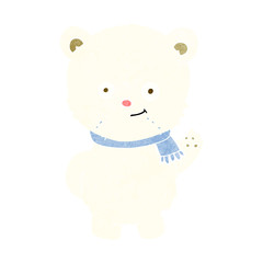 cute cartoon polar bear waving