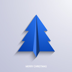 vector concept christmas tree and origami airplane
