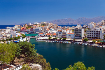Fototapeta na wymiar Agios Nikolaos City, Crete, Greece