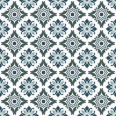 Portuguese tiles seamless pattern. Vintage background - Victorian ceramic tile in vector