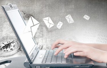 Woman using laptop
