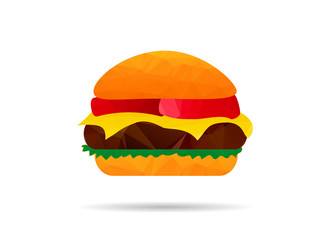 low poly burger