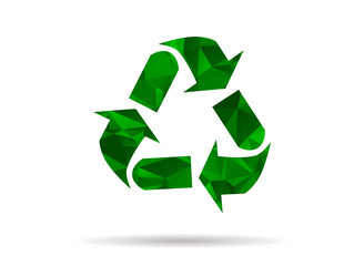 Obraz premium low poly recycling symbol