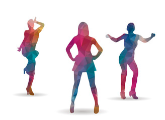 low poly women dancing
