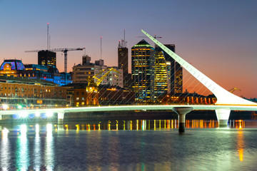 Puerto Madero at night, harbor of Buenos Aires Argentina