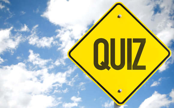 Quiz sign with sky background