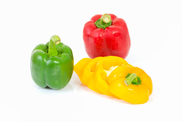 Slice yellow sweet peeper isolated