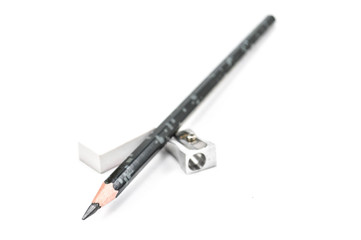 pencil eraser sharpener and point