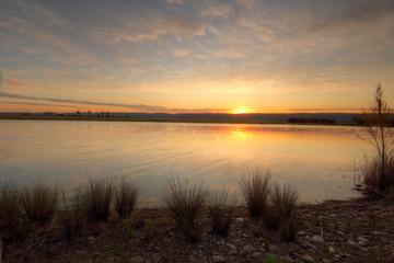 Fototapeta na wymiar Sunset views over Duralia Lake Penrith