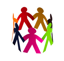 colorful human chain circle
