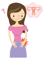 女性　お腹　異変