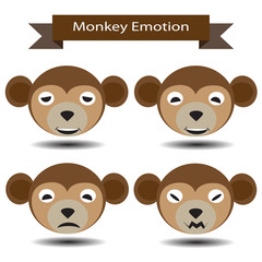 Four Emotion of monkey face