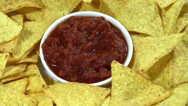 Nachos with Salsa (not loopable 4K UHD footage)