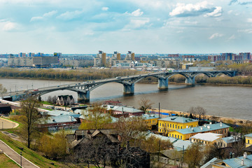 View of Nizhny Novgorod. Kanavinsky bridge.