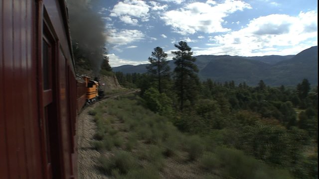 POV From Train in Rocky Mountains