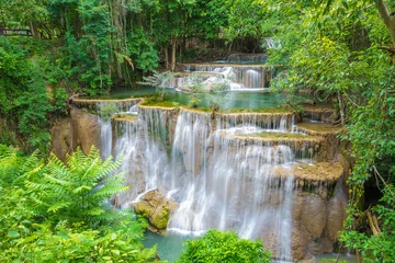 Foto op Plexiglas  Huai Mae Khamin waterfall in Kanchanaburi province, Thailand. © chalit555
