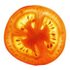 slice of fresh tomato isolated on white