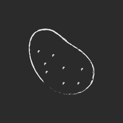 Potato icon drawn in chalk.