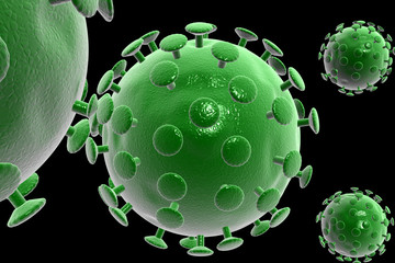 Bacteria, virus, cell 3d