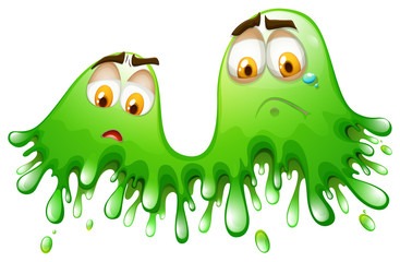 Green splash with face