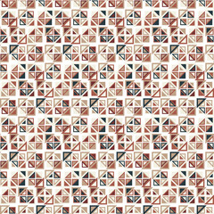 Vector seamless pattern. Consists of geometric elements on a white background. The elements have a triangular shape and different color.