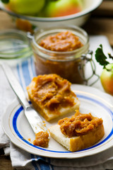  caramel apple butter on bread slices