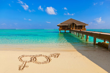 Sex symbols on beach