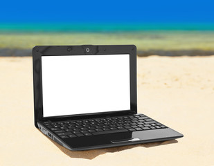 Notebook on beach