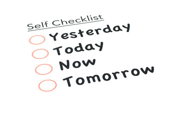 self checklist isolated white background