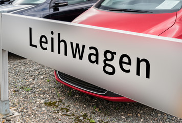 Leihwagen Schild